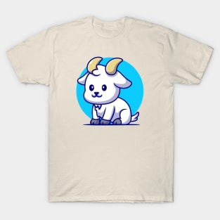 Cute Goat sitting Cartoon T-Shirt